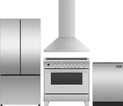 4 Piece Package Includes Refrigerator, Range, Hood And Dishwasher